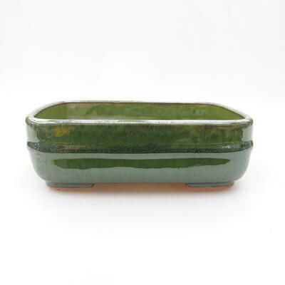 Bonsaischale aus Keramik 14 x 10 x 4 cm, Farbe grün - 1