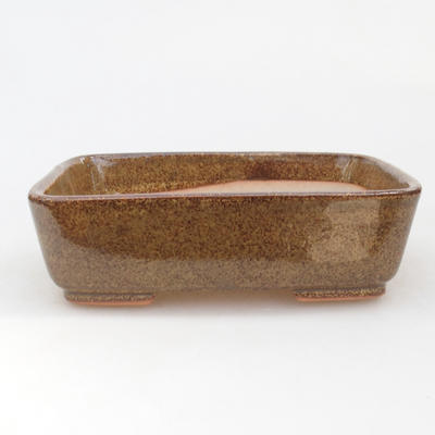 Keramik Bonsai Schüssel 15 x 12 x 4,5 cm, braune Farbe - 1