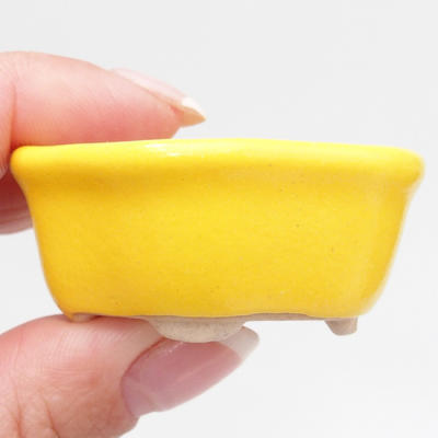 Mini Bonsai Schüssel 4,5 x 4 x 2 cm, gelbe Farbe - 1