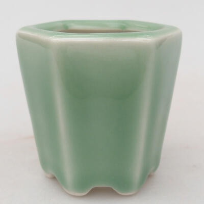 Keramik-Bonsaischale 5,5 x 5 x 5 cm, Farbe grün - 1
