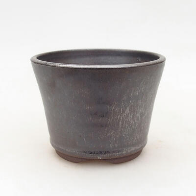 Bonsaischale aus Keramik 9,5 x 9,5 x 7,5 cm, Metallfarbe - 1