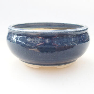 Keramische Bonsai-Schale 10 x 10 x 5 cm, Farbe blau - 1