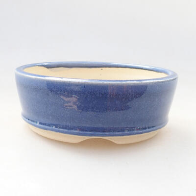 Keramische Bonsai-Schale 11,5 x 11,5 x 4 cm, Farbe blau - 1