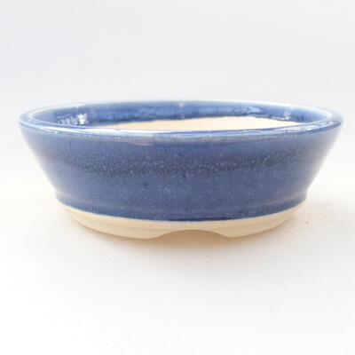 Keramische Bonsai-Schale 11 x 11 x 3,5 cm, Farbe blau - 1