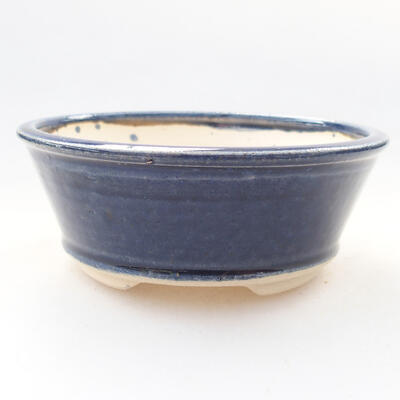 Keramische Bonsai-Schale 10,5 x 10,5 x 4 cm, Farbe blau - 1