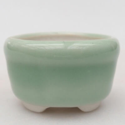 Keramik-Bonsaischale 4,5 x 4,5 x 3 cm, Farbe grün - 1