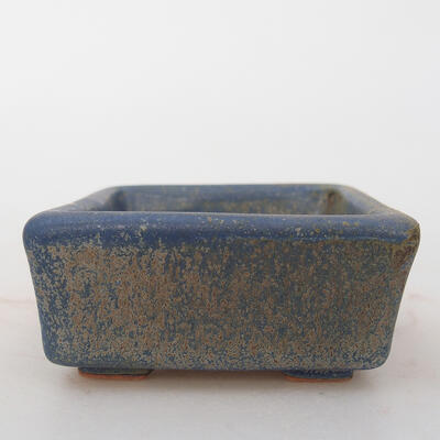 Keramik-Bonsaischale 7 x 7 x 3 cm, Farbe Blau - 1
