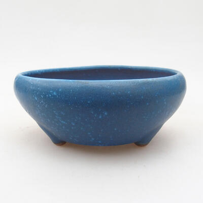 Bonsaischale aus Keramik 10,5 x 10,5 x 4,5 cm, Farbe blau - 1