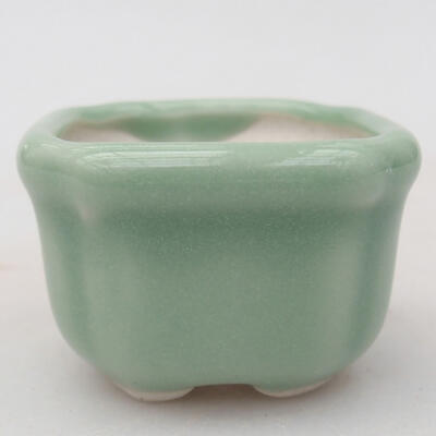 Keramik-Bonsaischale 4 x 4 x 2,5 cm, Farbe grün - 1