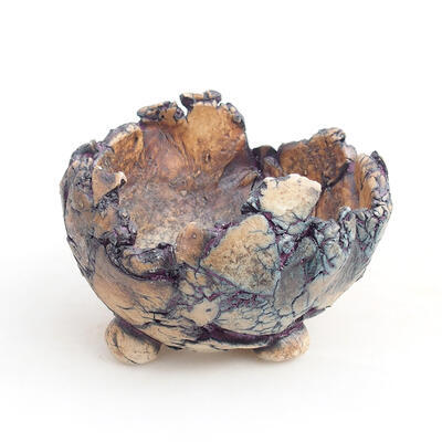 Keramikschale 8 x 7 x 6 cm, grau-violette Farbe - 1