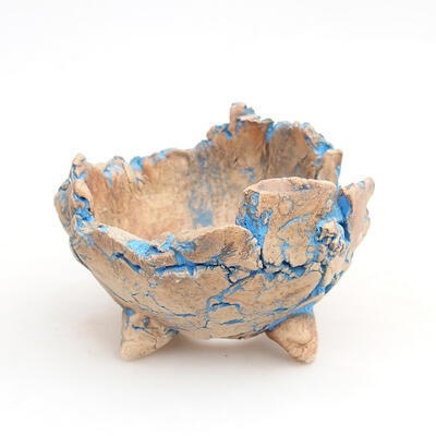 Keramikschale 8 x 8 x 6 cm, grau-blaue Farbe - 1