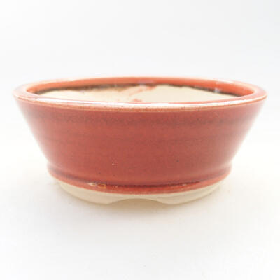 Keramik Bonsai Schüssel 10 x 10 x 4 cm, Ziegelfarbe - 1