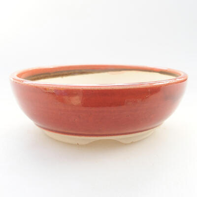 Keramik Bonsai Schüssel 13 x 13 x 4,5 cm, Ziegelfarbe - 1