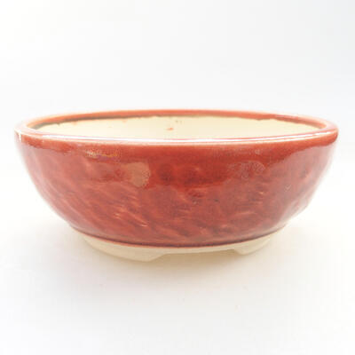 Keramik Bonsai Schüssel 13 x 13 x 5 cm, Ziegelfarbe - 1