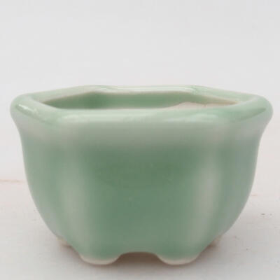 Keramik-Bonsaischale 4,5 x 4 x 2,5 cm, Farbe Grün - 1