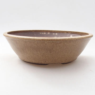 Keramische Bonsai-Schale 18,5 x 18,5 x 5,5 cm, braune Farbe - 1