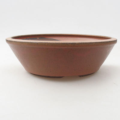 Keramische Bonsai-Schale 19 x 19 x 6 cm, Farbe rot - 1