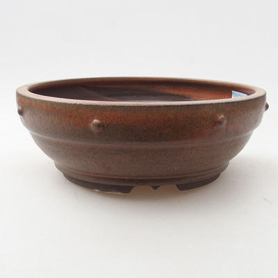 Keramische Bonsai-Schale 18 x 18 x 6 cm, Farbe rot - 1