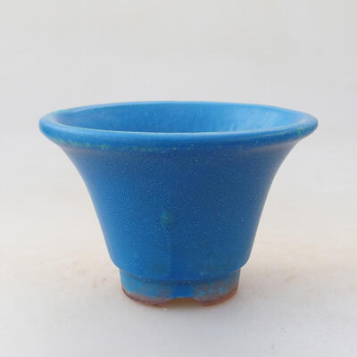 Bonsaischale aus Keramik 9,5 x 9,5 x 6,5 cm, Farbe blau - 1