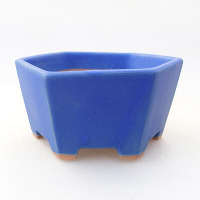 Bonsaischale aus Keramik 9,5 x 8,5 x 4,5 cm, Farbe blau - 1