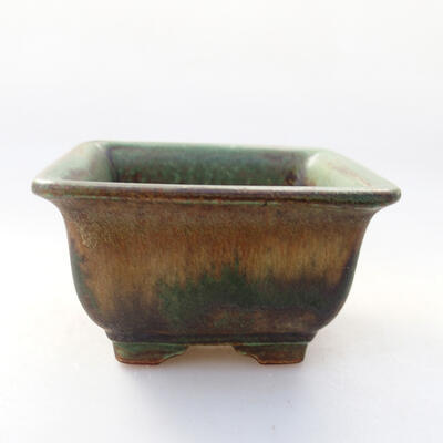 Bonsaischale aus Keramik 9 x 9 x 5,5 cm, Farbe grün - 1