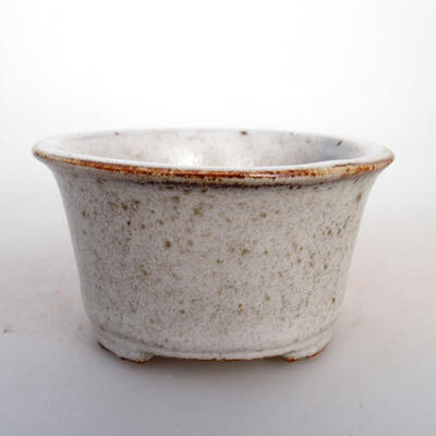 Bonsaischale aus Keramik 8,5 x 8,5 x 5 cm, beige Farbe - 1