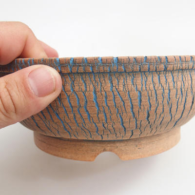 Keramik Bonsai Schüssel 17 x 17 x 6 cm, braun-blaue Farbe - 1