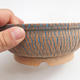 Keramik Bonsai Schüssel 17 x 17 x 6 cm, braun-blaue Farbe - 1/4