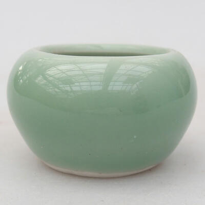 Keramik-Bonsaischale 4 x 4 x 2 cm, Farbe grün - 1