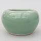Keramik-Bonsaischale 4 x 4 x 2 cm, Farbe grün - 1/3