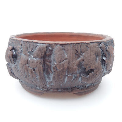 Keramik-Bonsaischale 11 x 11 x 5 cm, Farbe braun - 1