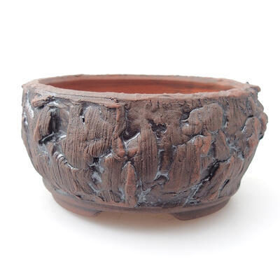 Keramik-Bonsaischale 9,5 x 9,5 x 5 cm, Farbe braun - 1