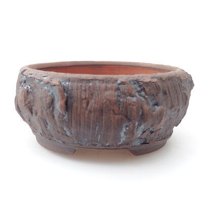 Keramik-Bonsaischale 9,5 x 9,5 x 4,5 cm, Farbe braun - 1