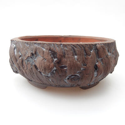 Keramik-Bonsaischale 10 x 10 x 4,5 cm, Farbe braun - 1