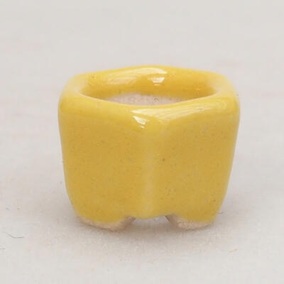 Mini-Bonsaischale 1,5 x 1,5 x 1 cm, gelbe Farbe - 1