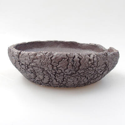 Keramik-Bonsaischale 16,5 x 16,5 x 5 cm, Farbe braun - 1