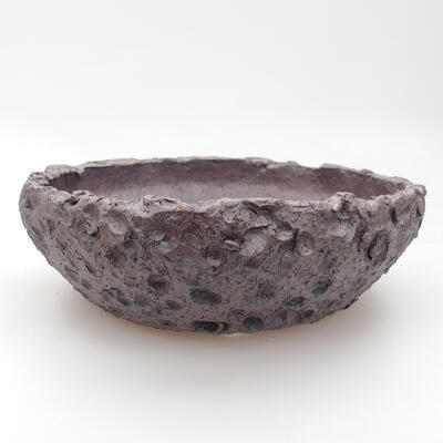 Keramik-Bonsaischale 17,5 x 17,5 x 5 cm, Farbe braun - 1