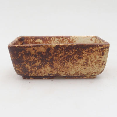 Keramik Bonsai Schüssel 12 x 9 x 4,5 cm, braun-gelbe Farbe - 2. Qualität - 1