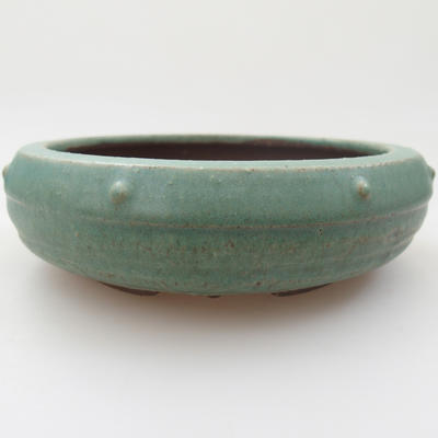 Bonsaischale aus Keramik - 14,5 x 14,5 x 4,5 cm, Farbe grün - 1