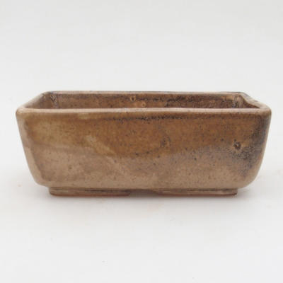 Keramik Bonsai Schüssel 12 x 9 x 4,5 cm, braun-beige Farbe - 2. Qualität - 1
