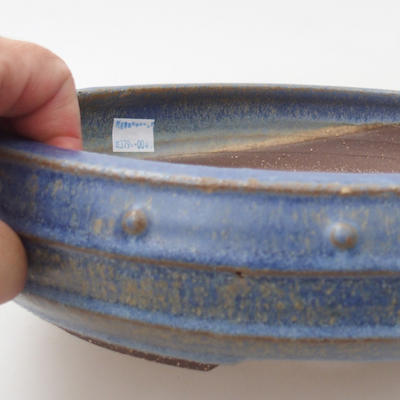 Keramik Bonsai Schüssel - 23,5 x 23,5 x 5,5 cm, blaue Farbe - 1