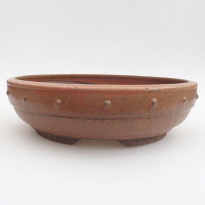 Keramik Bonsai Schüssel - 24 x 24 x 6,5 cm, rote Farbe - 1