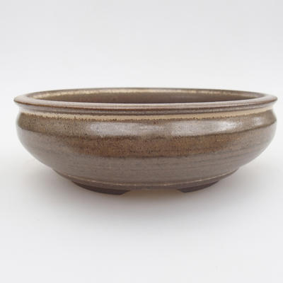 Keramik Bonsai Schüssel - 15,5 x 15,5 x 5 cm, braune Farbe - 1