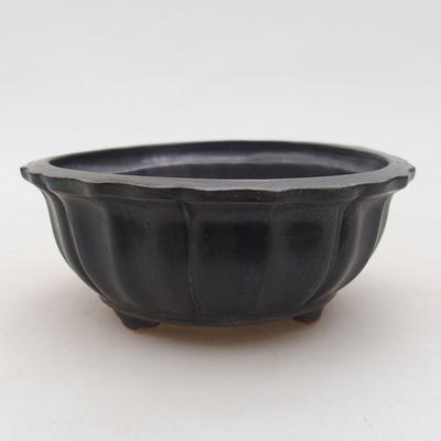 Keramische Bonsai-Schale 10,5 x 10,5 x 4,5 cm, graue Farbe - 1