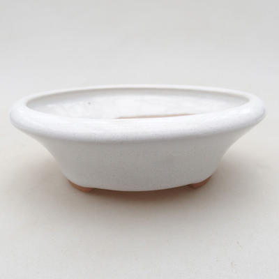 Keramische Bonsai-Schale 12,5 x 12,5 x 4 cm, weiße Farbe - 1
