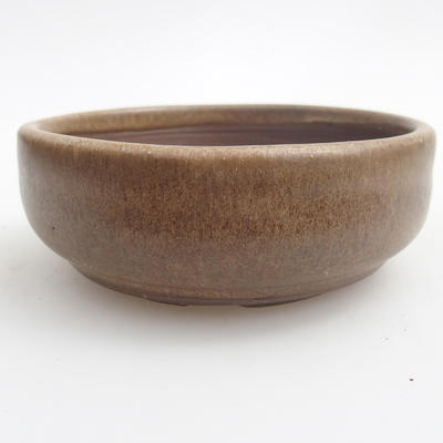 Keramik Bonsai Schüssel 10,5 x 10,5 x 4 cm, braune Farbe - 1