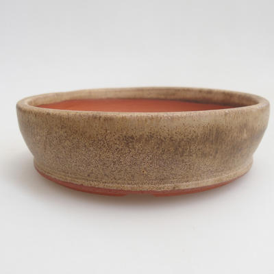 Keramik Bonsai Schüssel 11 x 11 x 3 cm, Farbe beige - 1