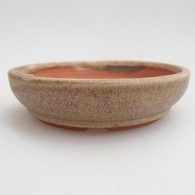 Keramik Bonsai Schüssel 11 x 11 x 3 cm, Farbe beige - 1