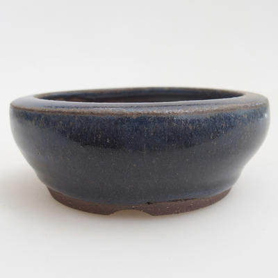 Keramik Bonsaischale 8 x 8 x 3 cm, Farbe blau - 1