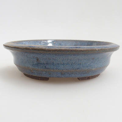 Keramik Bonsaischale 11,5 x 11,5 x 3 cm, Farbe blau - 1